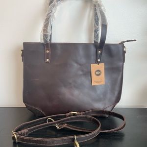 NWT MH 100% Genuine Leather Handmade Tote Bag